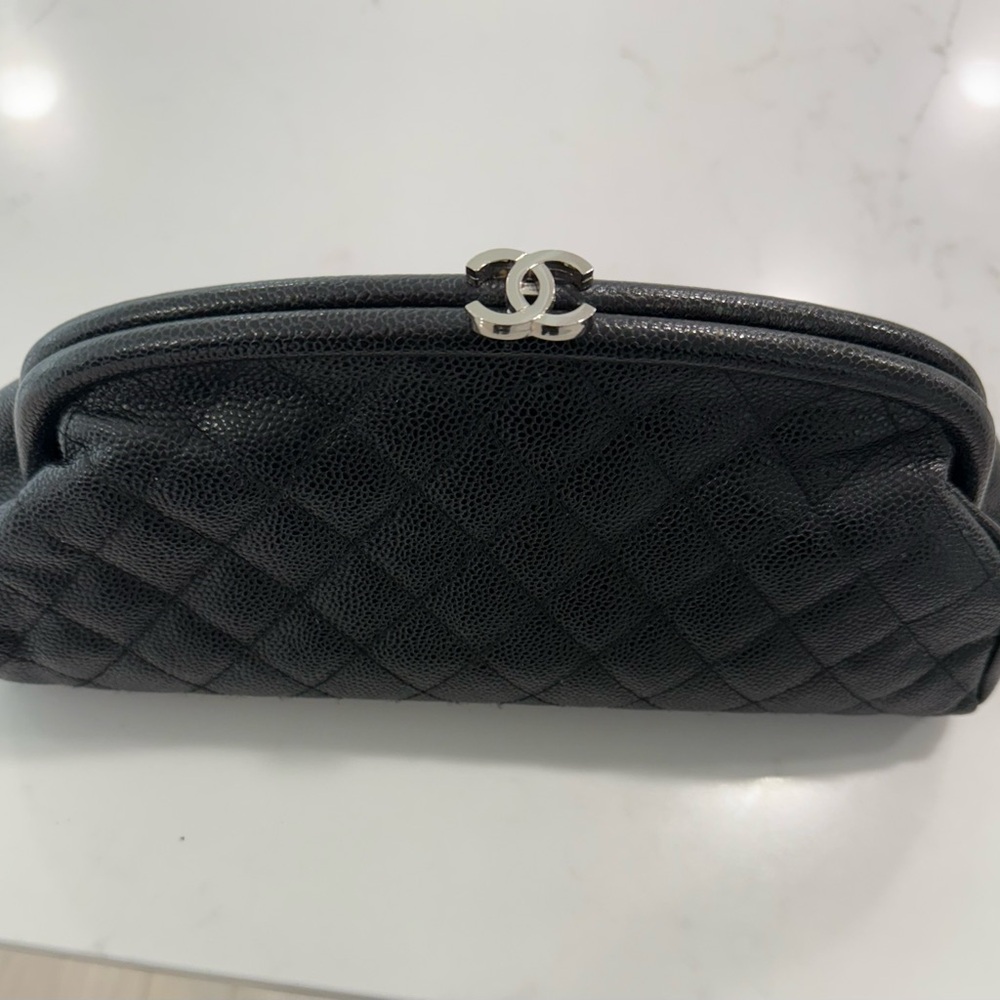 Chanel Black Quilted Clutch